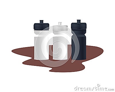 Differents bottles packings products branding Vector Illustration