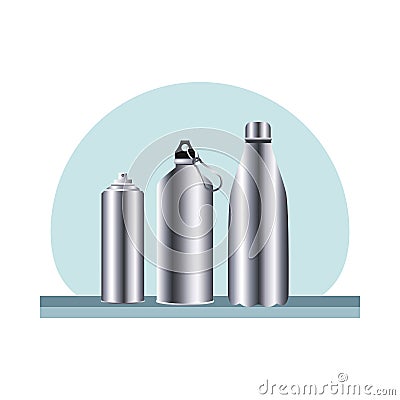 Differents bottles packings products branding Vector Illustration