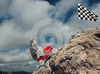 Difficult career and achievement business goal Stock Photo