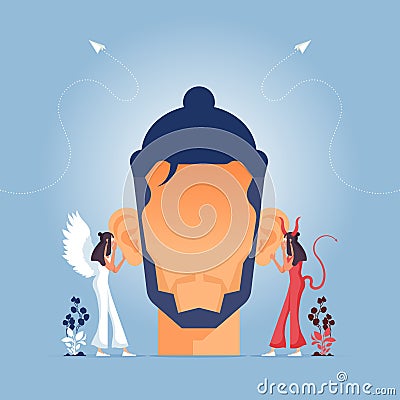 Difficult decision of business concept Vector Illustration