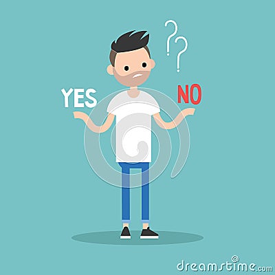 Difficult decision. Yes or no. Conceptual illustration Vector Illustration