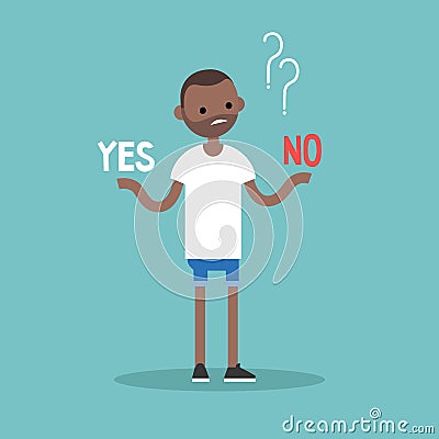 Difficult decision. Yes or no. Conceptual illustration Cartoon Illustration