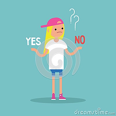 Difficult decision. Yes or no. Conceptual illustration Vector Illustration