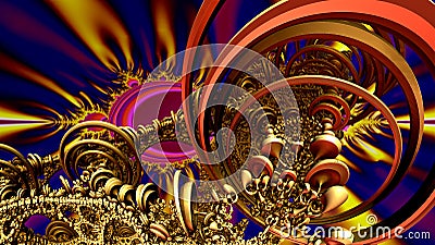 Difficult Mechanism - Fractal Design Art Illustration Backdrop Stock Photo