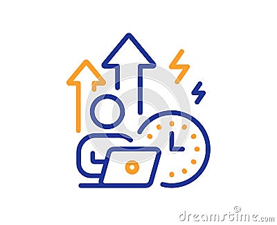 Difficult stress grows line icon. Work pressure sign. Vector Vector Illustration