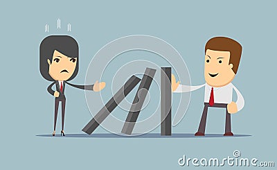 The difficulties on the road to success. Vector Illustration