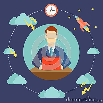 Difficulties of startup starting Vector Illustration