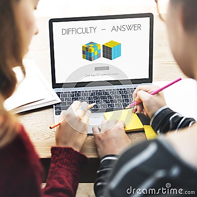 Difficulty Answer Solution Solving Strategy Result Concept Stock Photo