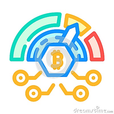 difficulty cryptocurrency mining color icon vector illustration Vector Illustration