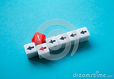 Difficulty in further progress. Delays and disruptions. An insurmountable problem needs to be solved as soon as possible. Stock Photo