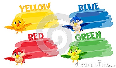 A diffrent color bird Vector Illustration