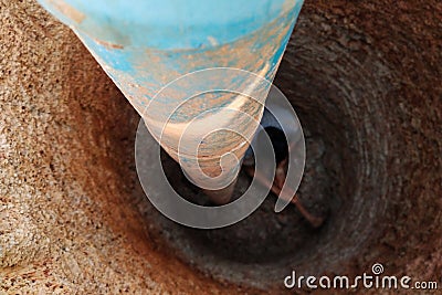 Dig a well for water, Water Well Drilling, Groundwater hole drilling machine, boreholes Stock Photo