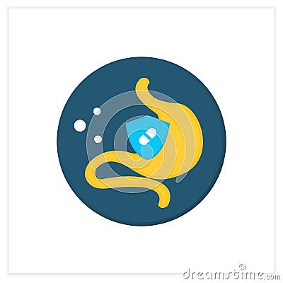 Digestive health flat icon Vector Illustration