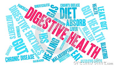 Digestive Health Word Cloud Stock Photo
