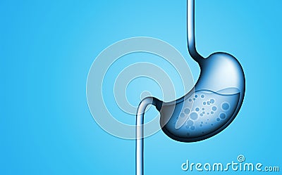 Digestive process in human stomach.Treatment of Gastric gut line. Future technology in medicine. Internal digestion with Vector Illustration