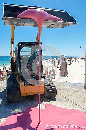 Digger Sculpture: Oozing Pink Editorial Stock Photo