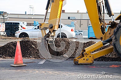 digging with an excavator work heavy power Stock Photo