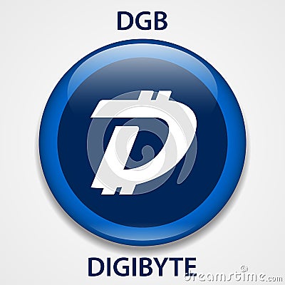 Digibyte Coin cryptocurrency blockchain icon. Virtual electronic, internet money or cryptocoin symbol, logo Vector Illustration