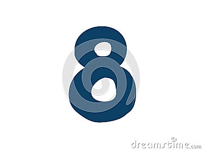 Digit number 8. Vector. Logo for the company. Icon for the site. Separate digit from the alphabet. Vector Illustration