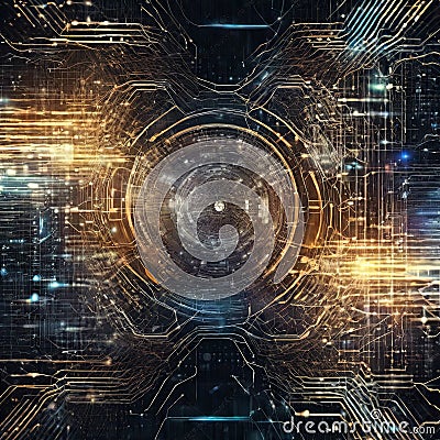 Digital abstract backdround for technological oper.created with the help of artificial intelligence. Stock Photo