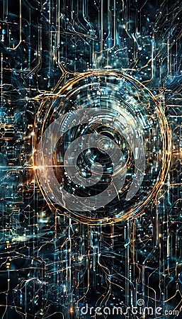 Digital abstract backdround for technological oper.created with the help of artificial intelligence. Stock Photo