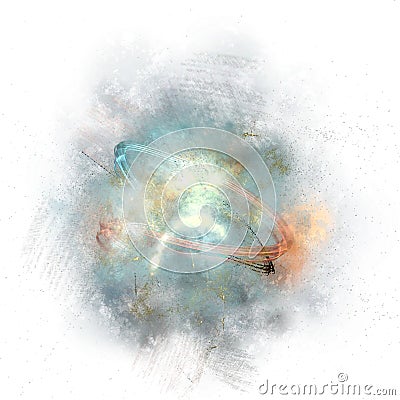 Digital abstract with expressive elements Stock Photo