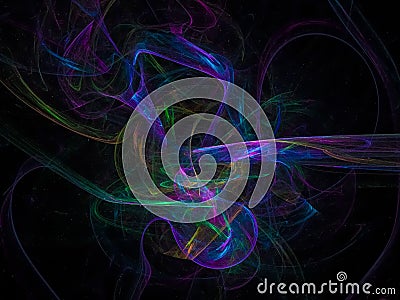 Digital abstract fractal energy , futuristic style swirl design, fantasy, festive Stock Photo