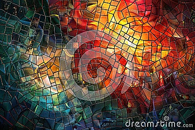 Digital abstract mosaic, intricate patterns, suitable for eye catching advertisements, textready Stock Photo