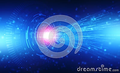 Digital Abstract technology background, futuristic background, Internet binary data code computing or transmission Stock Photo