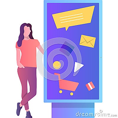 Digital advertise icon flat vector online business Vector Illustration