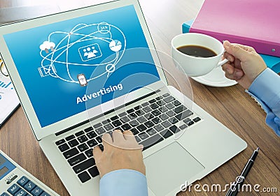 Digital advertising Technology Stock Photo