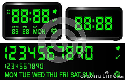 Digital alarm clock Vector Illustration