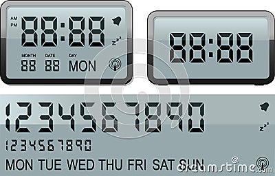 Digital alarm clock Vector Illustration