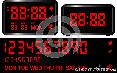 Digital alarm clock Vector Illustration