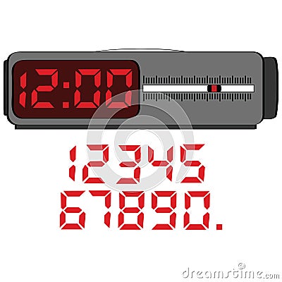 Digital alarm clock Vector Illustration