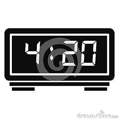 Digital alarm clock icon, simple style Vector Illustration