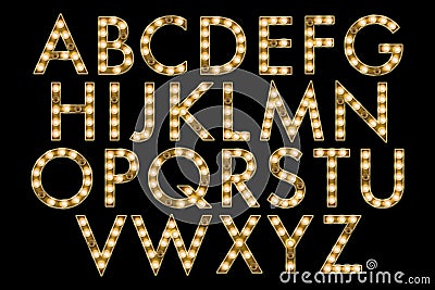 Digital Alphabet Marquee Style Scrapbooking Element Stock Photo