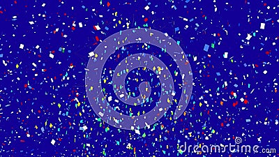 Digital Animation of Colorful Confetti Falling Against Blue Background  Stock Footage - Video of shape, style: 226550894