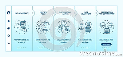 Digital archive advantages onboarding vector template Vector Illustration