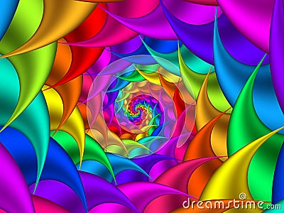 Digital Art Abstract Rainbow Spiral Background Stock Photo