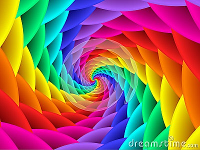 Digital Art Abstract Rainbow Spiral Background Stock Photo