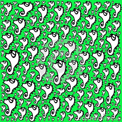 Abstract and contemporary digital art seahorse design pattern Stock Photo