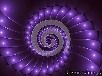 Digital Art Glossy Purple Abstract Spiral Background Stock Photo