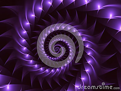 Digital Art Glossy Purple Abstract Spiral Background Stock Photo