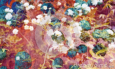 Digital art of romantic floral / flower pattern Stock Photo