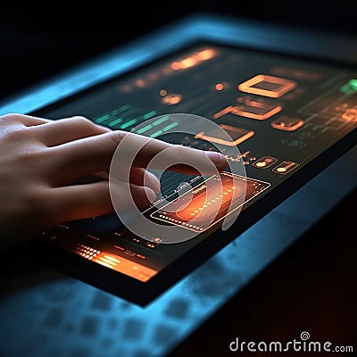 Digital art of touchscreen interface Stock Photo