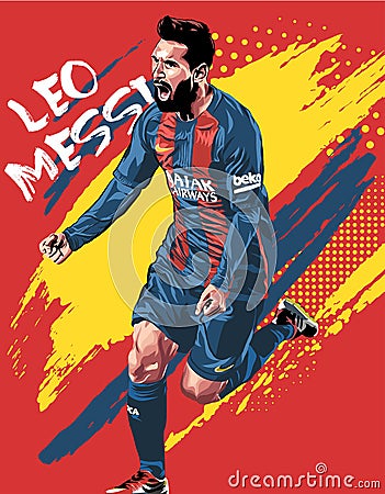 Digital Art of worlds best footballer Lionel Messi Vector Illustration