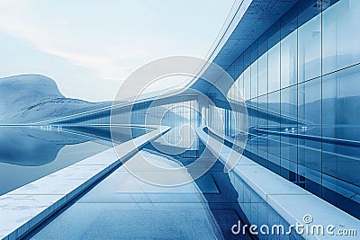 Digital artwork of view looking like a building, high quality, high resolution Cartoon Illustration