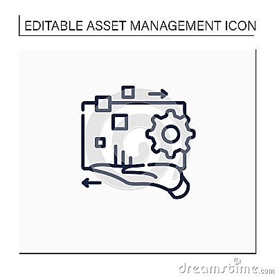 Digital asset management line icon Vector Illustration