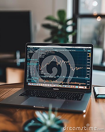 A digital asset management tool using AI to optimize investment portfolios in response to market changes Stock Photo